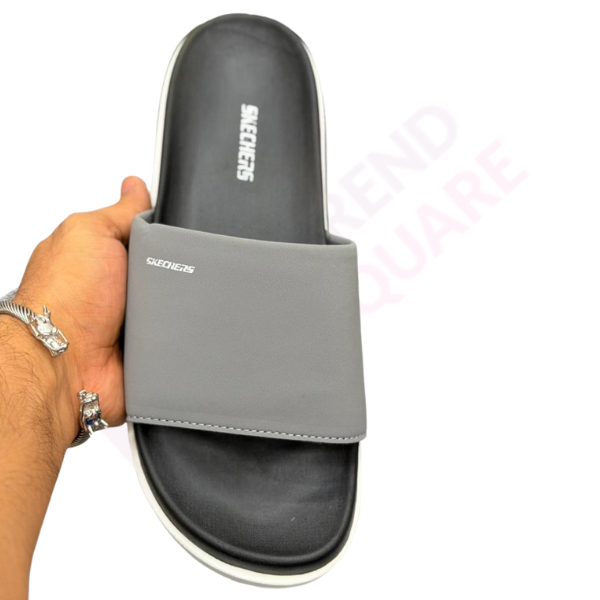 SKECHER PREMIUN SLIDES | GREY & WHITE, BLACK COLOR | TS-SHO1048 - Image 3