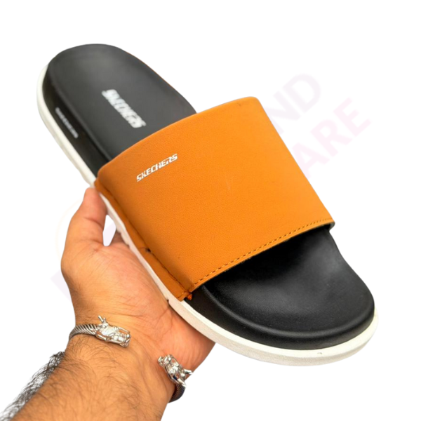 SKECHER PREMIUN SLIDES | ORANGE & WHITE, BLACK COLOR | TS-SHO1045 - Image 2