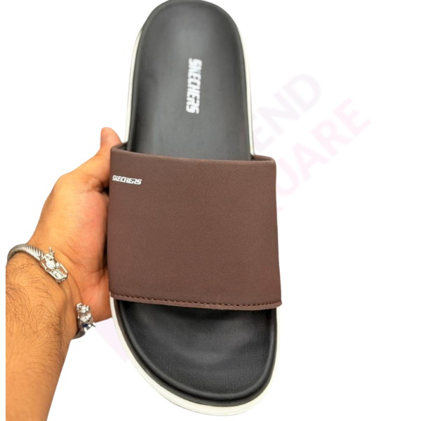 SKECHER PREMIUN SLIDES | BROWN & WHITE, BLACK COLOR | TS-SHO1046 - Image 3