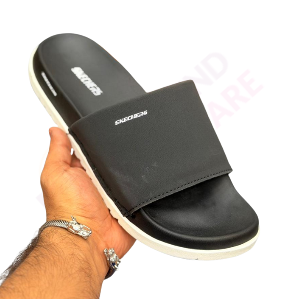 SKECHER PREMIUN SLIDES | BLACK & WHITE COLOR | TS-SHO1049 - Image 2